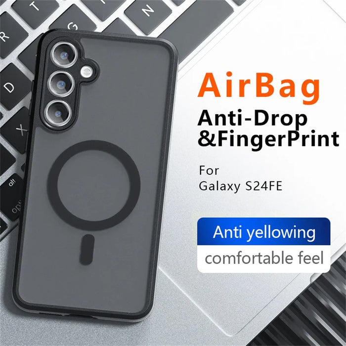 For Samsung Galaxy S24 FE Magnetic Case TPU+PC Matte Phone Cover - 3