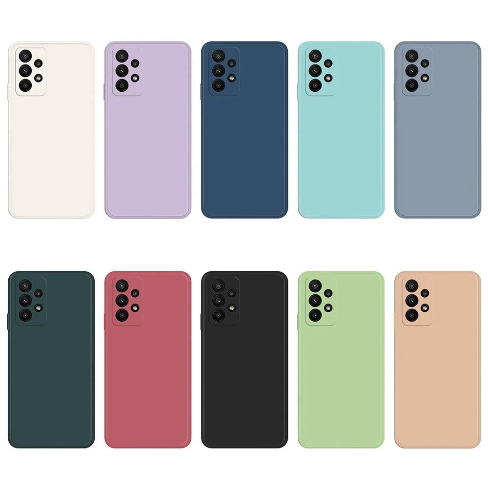 Cell Phone Back Cover for Samsung Galaxy A23 5G (Global Version) / 4G, Straight Edge Rubberized TPU+Microfiber Lining Phone Case - Beige - 6