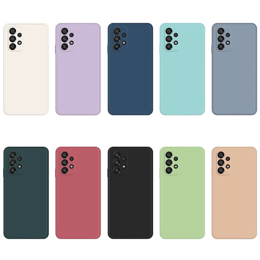 Cell Phone Back Cover for Samsung Galaxy A33 5G, Collision Proof Straight Edge Rubberized TPU+Microfiber Lining Phone Case - Beige - 6