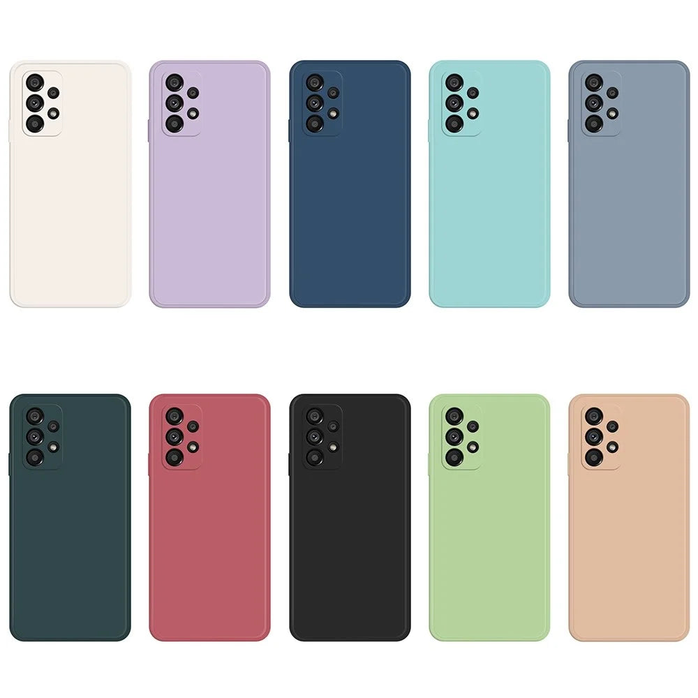 Straight Edge Phone Back Cover for Samsung Galaxy A53 5G, Rubberized TPU+Microfiber Lining Phone Case - Beige - 6
