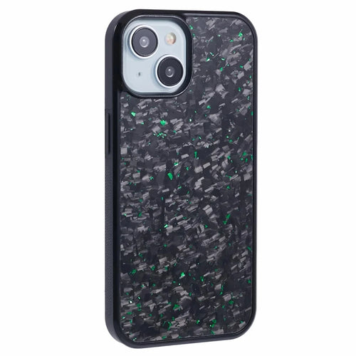 For iPhone 13 Magnetic Case Forged Texture Aramid Fiber+TPU Anti-Slip Phone Cover - Green - 1