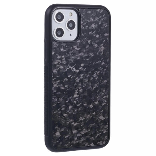 For iPhone 11 Pro Max Magnetic Case Forged Texture Aramid Fiber+TPU Anti-Slip Phone Cover - Black - 1