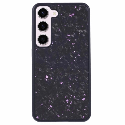 For Samsung Galaxy S23+ Magnetic Case Forged Texture Aramid Fiber+TPU Anti-Slip Phone Cover - Purple - 1