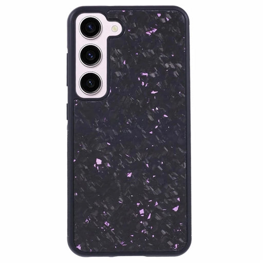 For Samsung Galaxy S23+ Magnetic Case Forged Texture Aramid Fiber+TPU Anti-Slip Phone Cover - Purple - 1