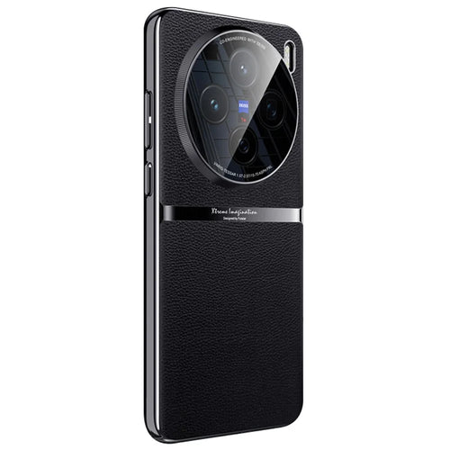 For vivo X200 5G Case PU Leather + Acrylic + PC Shockproof Phone Cover - Black - 1