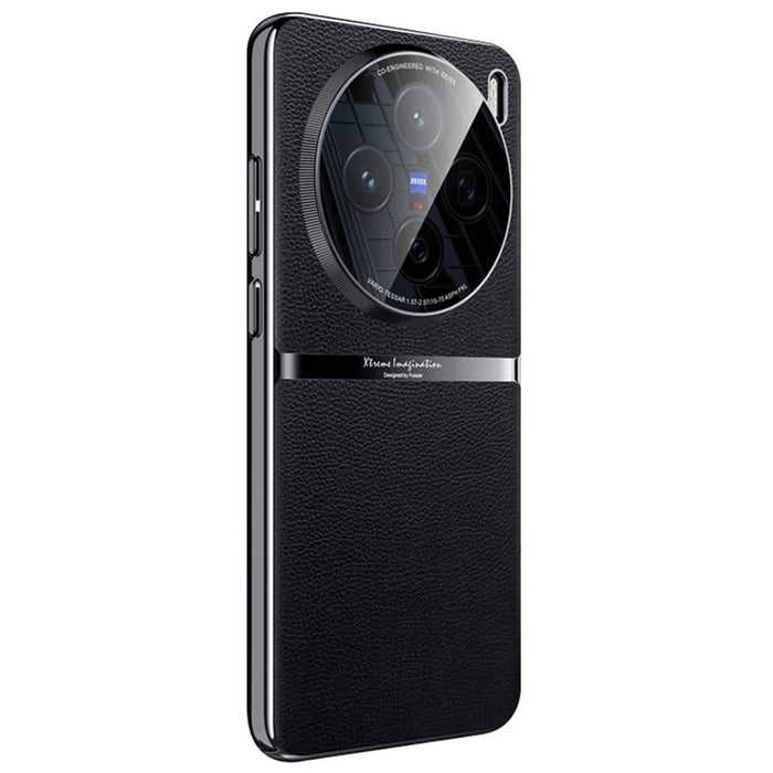 For vivo X200 5G Case PU Leather + Acrylic + PC Shockproof Phone Cover - Black - 1