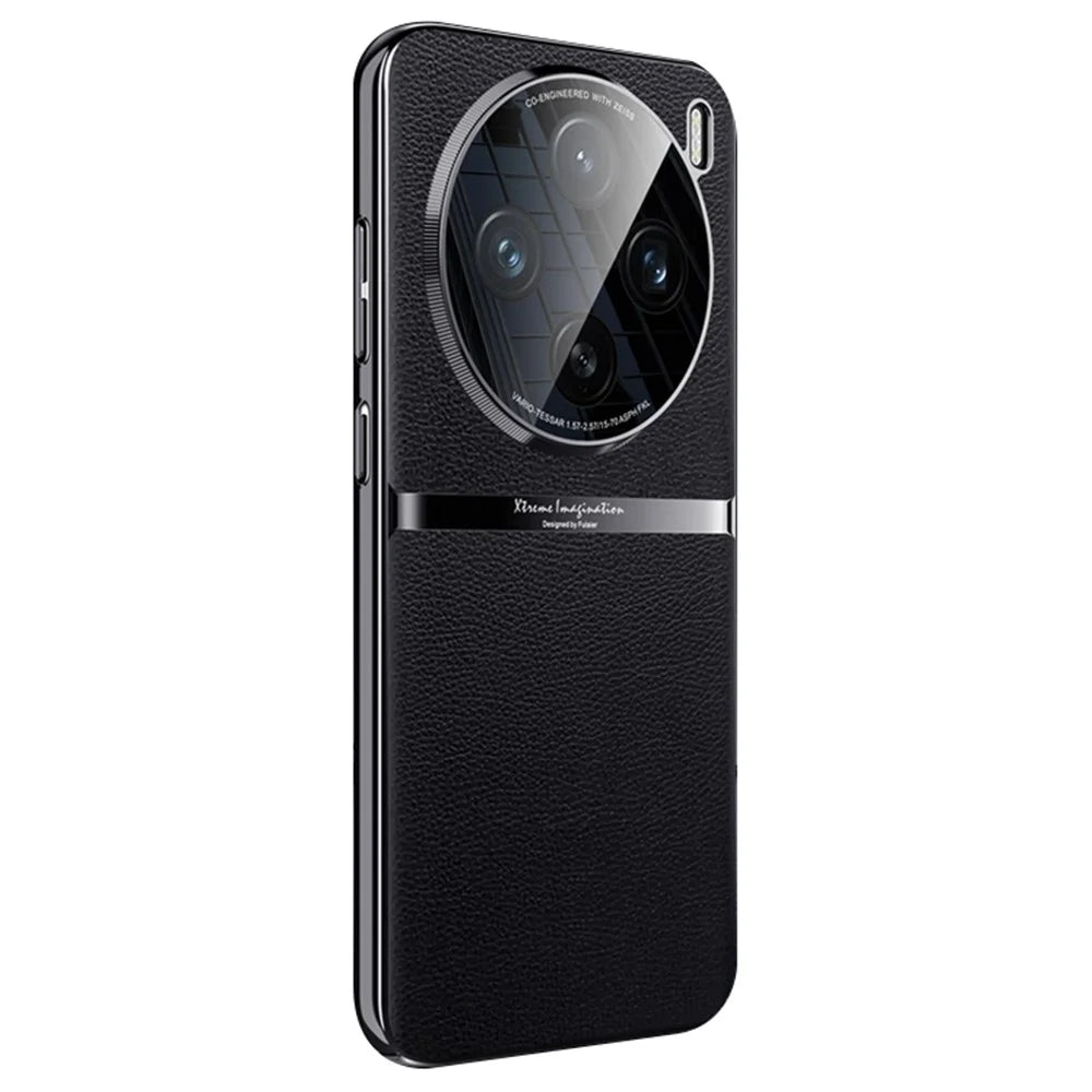 For vivo X200 Pro mini 5G Case PU Leather + Acrylic + PC Shockproof Phone Cover - Black - 1