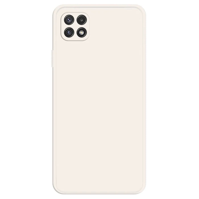 Cell Phone Back Cover for Samsung Galaxy A22 5G (EU Version), Fall Prevention Straight Edge Rubberized TPU Phone Case with Microfiber Lining - Beige - 1