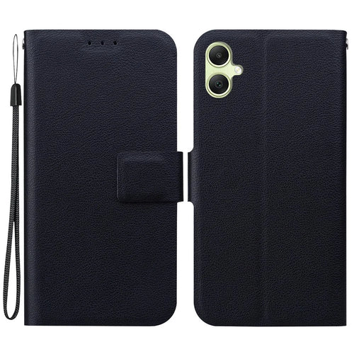 For Samsung Galaxy A05 4G Case Ultra-Thin PU Leather + TPU Phone Cover with Card Slot - Black - 1