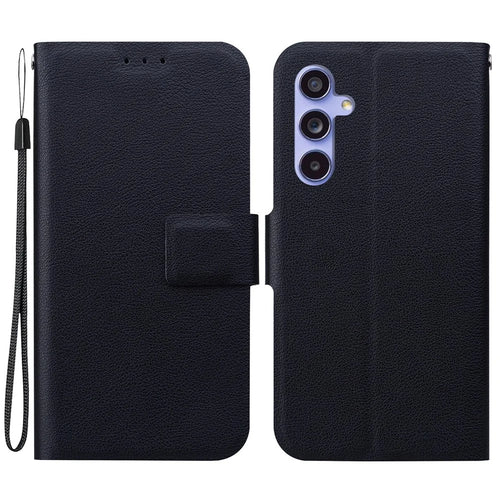 For Samsung Galaxy S23 FE Case Ultra-Thin PU Leather + TPU Phone Cover with Card Slot - Black - 1