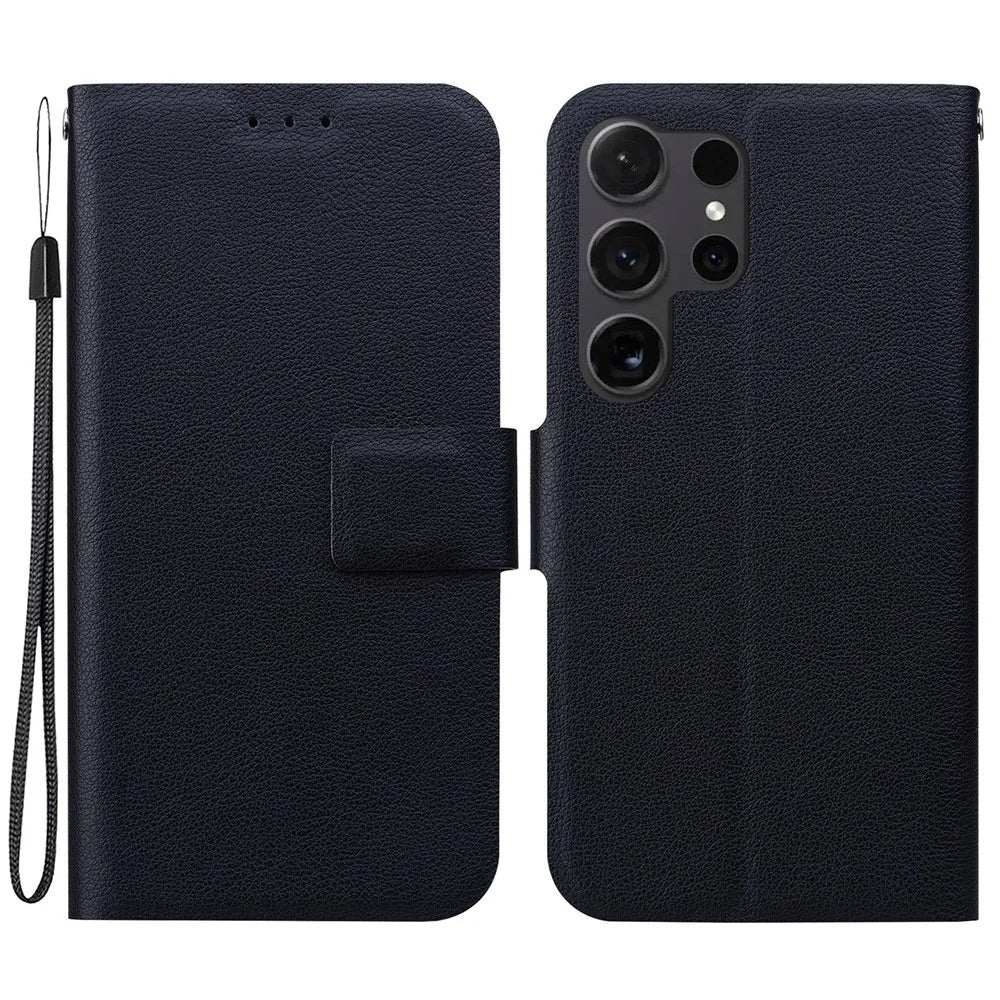 For Samsung Galaxy S24 Ultra Case Ultra-Thin PU Leather + TPU Phone Cover with Card Slot - Black - 1