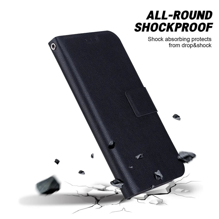 For Samsung Galaxy S24+ Case Ultra-Thin PU Leather + TPU Phone Cover with Card Slot - Black - 5