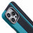 For iPhone 13 Pro Max Case Compatible with MagSafe Carbon Fiber Texture Water-Transfer PC Phone Cover - Blue+Black Stripes - 7