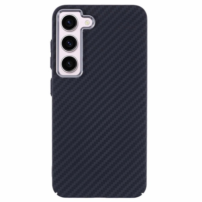 For Samsung Galaxy S23+ Case Magnetic Case Carbon Fiber Texture Water-Transfer PC Phone Cover - Black - 1