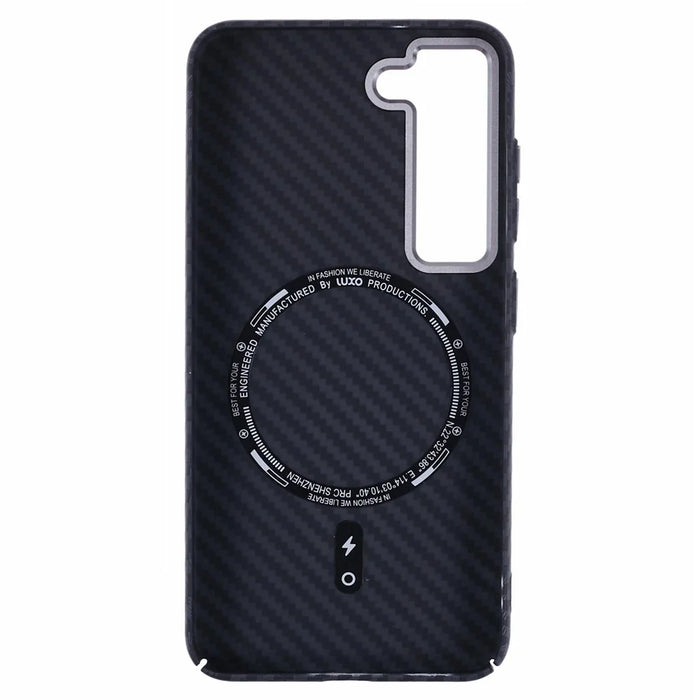 For Samsung Galaxy S23+ Case Magnetic Case Carbon Fiber Texture Water-Transfer PC Phone Cover - Black - 2
