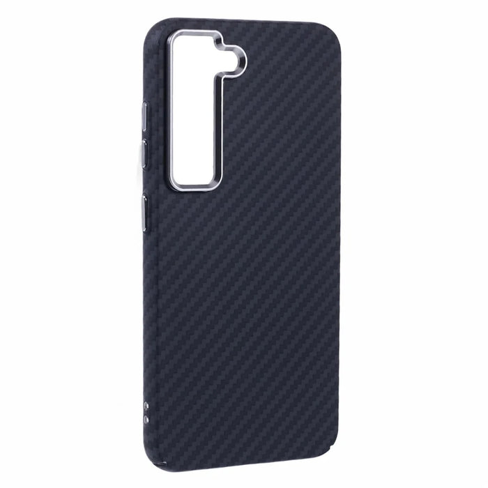 For Samsung Galaxy S23+ Case Magnetic Case Carbon Fiber Texture Water-Transfer PC Phone Cover - Black - 3