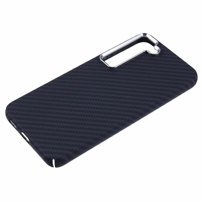 For Samsung Galaxy S23+ Case Magnetic Case Carbon Fiber Texture Water-Transfer PC Phone Cover - Black - 6