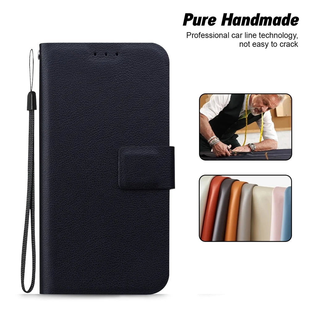 For iPhone 16 Plus Case Ultra-Thin PU Leather + TPU Phone Cover with Card Slot - Black - 7
