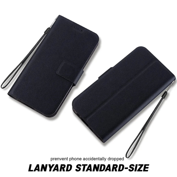 For iPhone 16 Pro Max Case Ultra-Thin PU Leather + TPU Phone Cover with Card Slot - Black - 6
