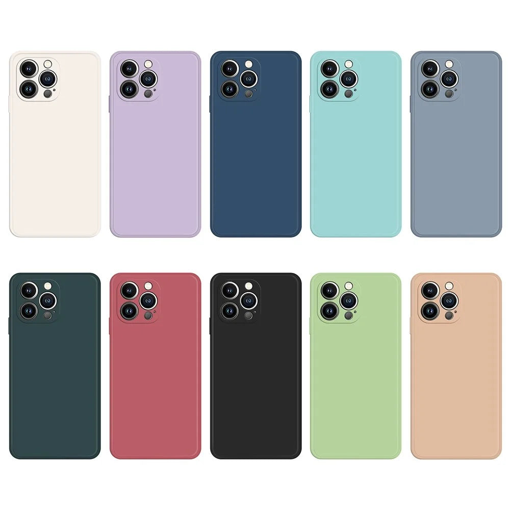 For iPhone 14 Pro Max Rubberized Soft TPU Phone Back Case Microfiber Lining Straight Edge Anti-scratch Cover - Beige - 6