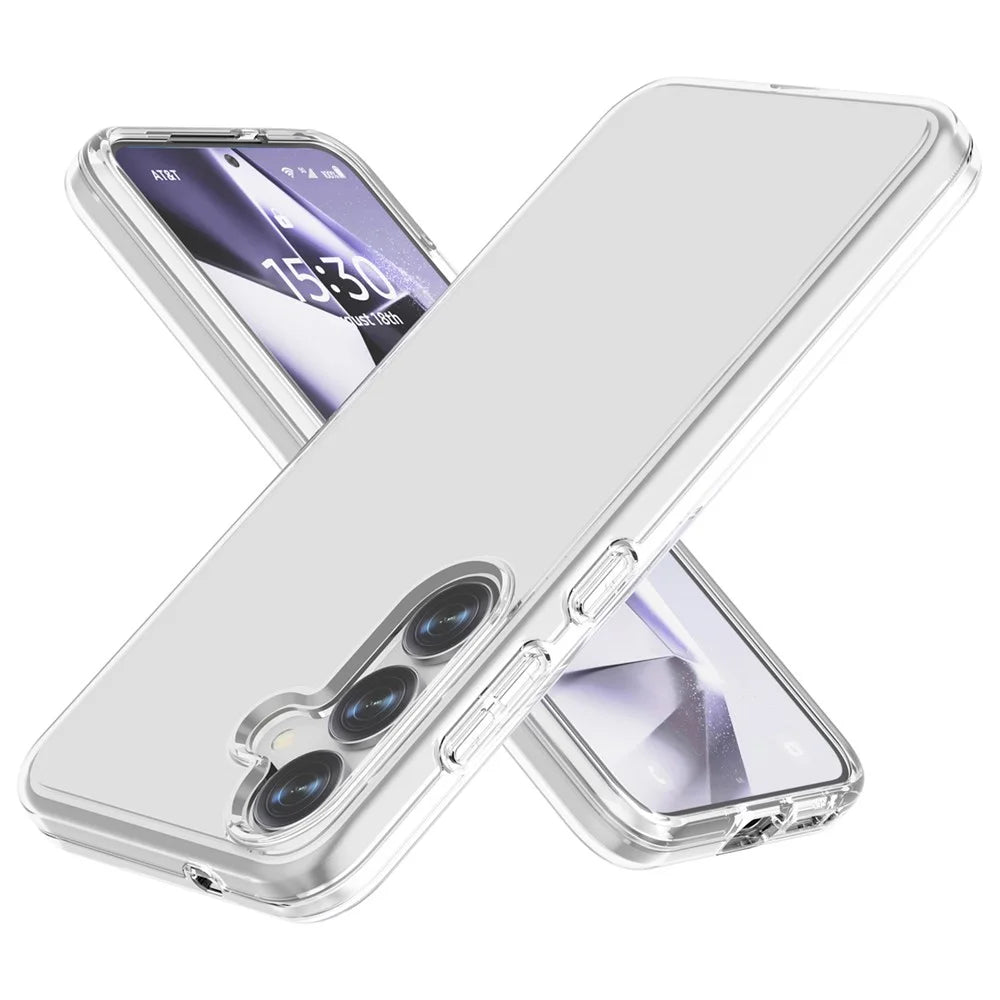 For Samsung Galaxy S25+ Case PC + TPU Shockproof Clear Phone Cover - Transparent - 1