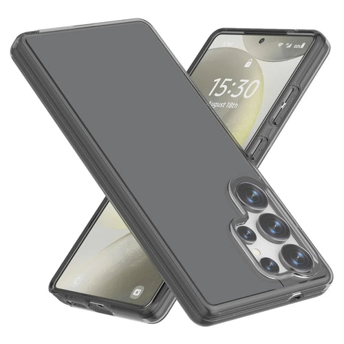 For Samsung Galaxy S25 Ultra Case PC + TPU Shockproof Clear Phone Cover - Transparent Black - 1