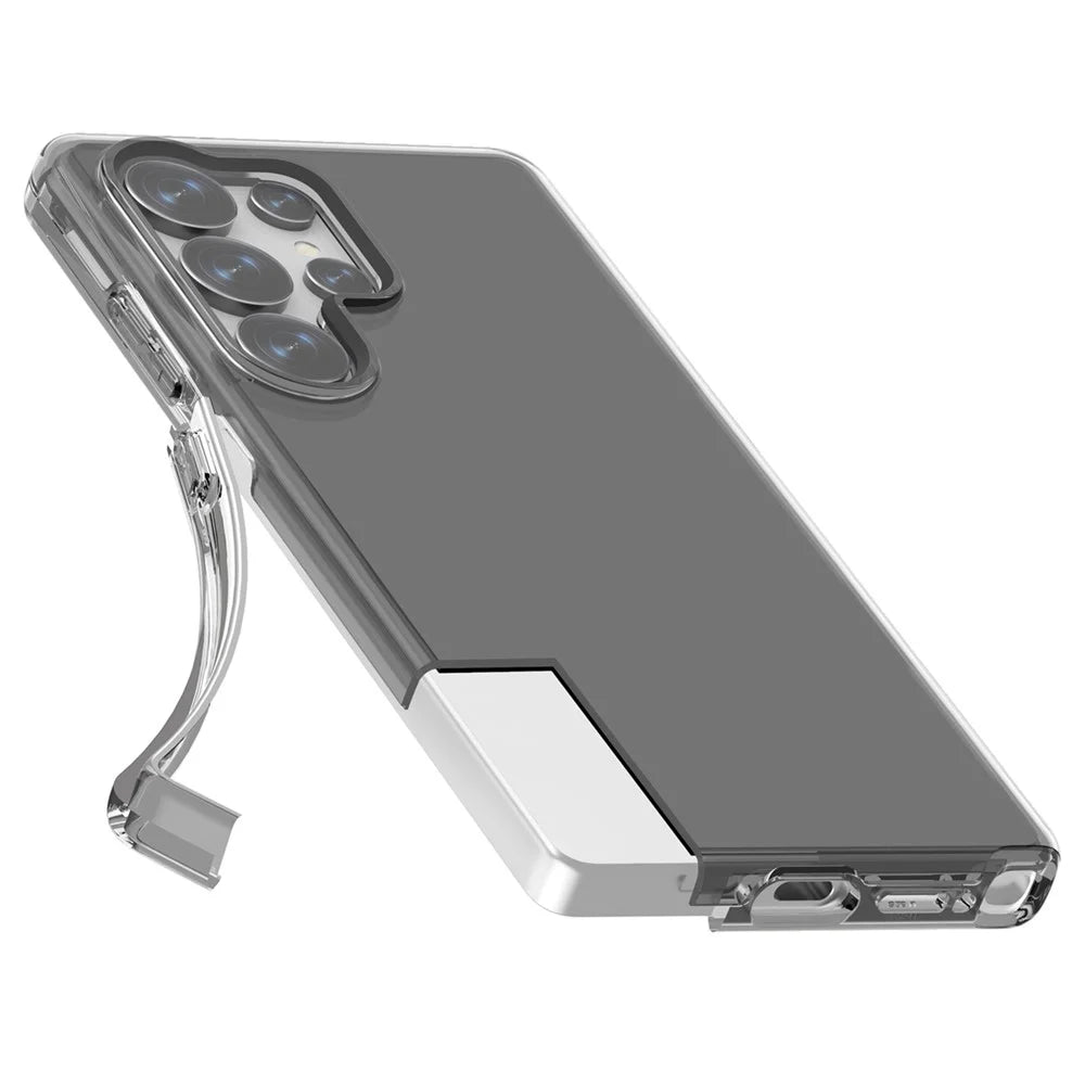 For Samsung Galaxy S25 Ultra Case PC + TPU Shockproof Clear Phone Cover - Transparent Black - 2
