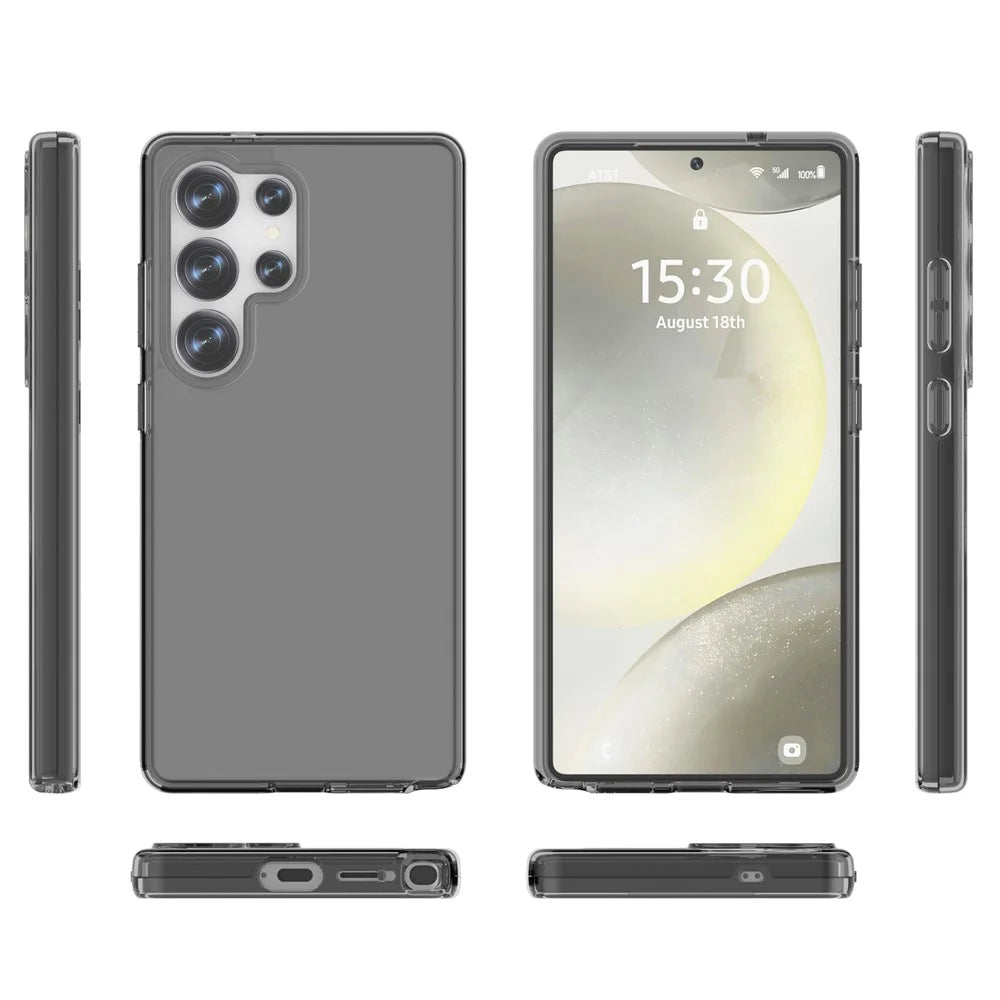 For Samsung Galaxy S25 Ultra Case PC + TPU Shockproof Clear Phone Cover - Transparent Black - 7