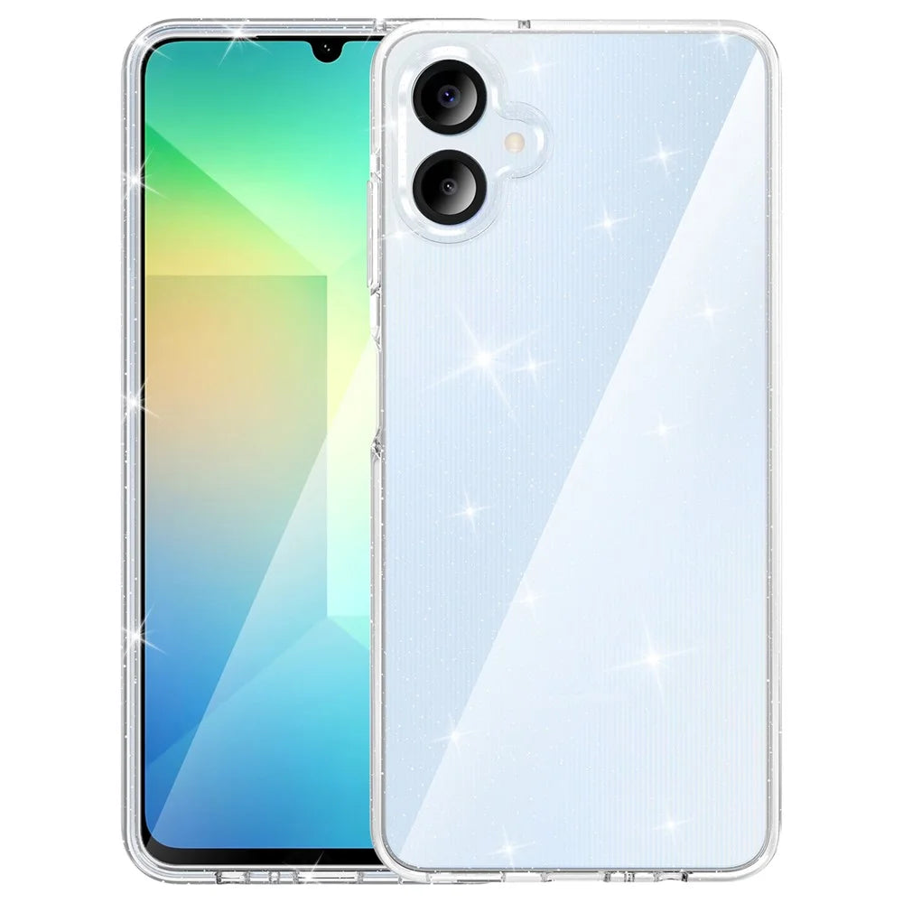 For Samsung Galaxy A06 4G Case PC + TPU Transparent Glitter Phone Cover - 1