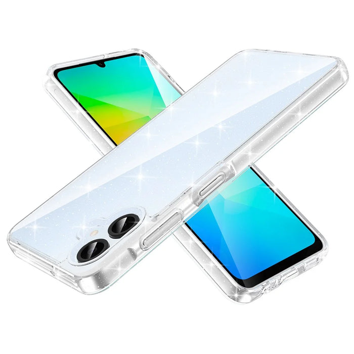 For Samsung Galaxy A06 4G Case PC + TPU Transparent Glitter Phone Cover - 3