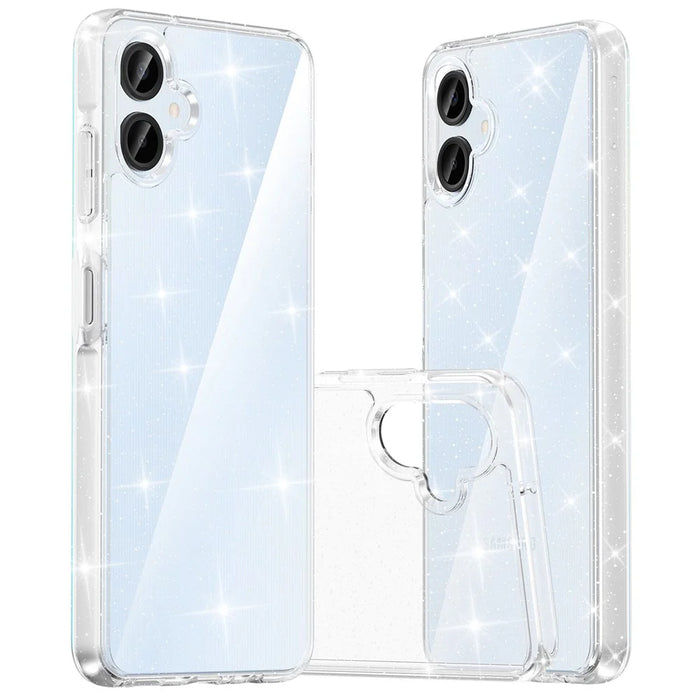 For Samsung Galaxy A06 4G Case PC + TPU Transparent Glitter Phone Cover - 4