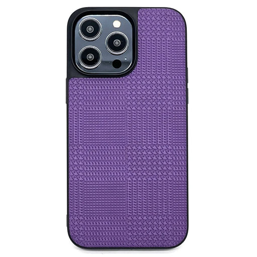 VILI TH Series Protective Case for iPhone 14 Pro Shockproof Phone Case Anti-Fall PU Leather Coated TPU Phone Cover - Purple - 1