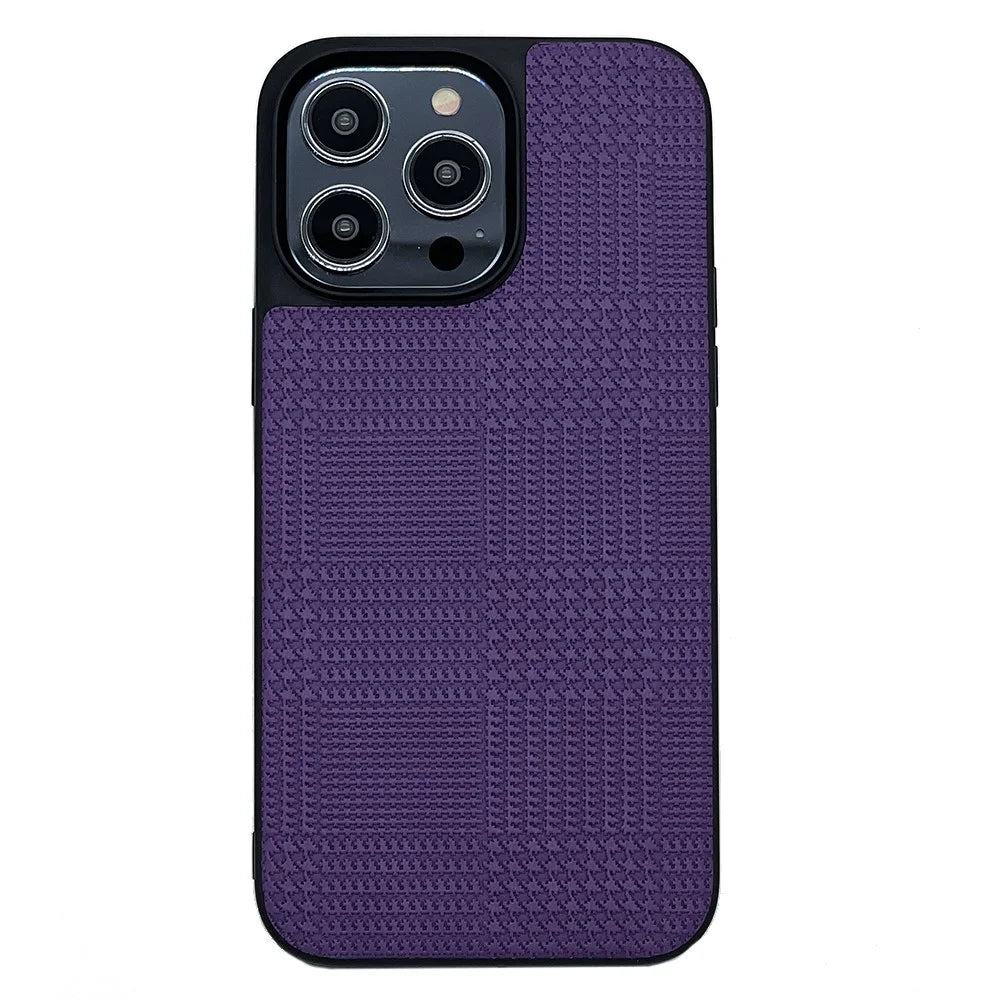 VILI TH Series Anti-Fall Phone Case for iPhone 14 Pro Max Shockproof Case PU Leather Coated Protective TPU Cover - Purple - 1