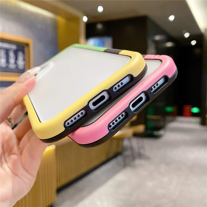 For iPhone 16 Case Detachable 2-in-1 TPU+PC Clear Phone Cover - Pink  /  Blue - 6