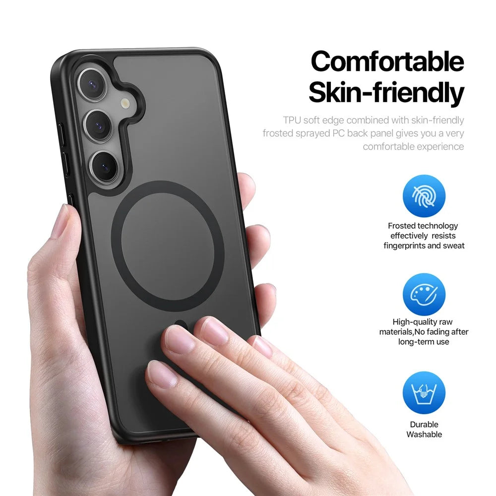 DUX DUCIS For Samsung Galaxy S25 Case  Yind Series PC+TPU Phone Cover Magnetic Case - Black - 5