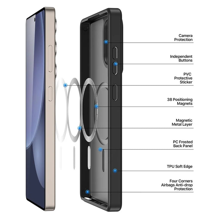 DUX DUCIS For Samsung Galaxy S25 Ultra Case  Yind Series PC+TPU Phone Cover Magnetic Case - Black - 4