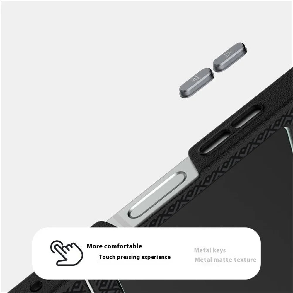 ABEEL For Samsung Galaxy Z Flip5 5G Magnetic Case PC + Aluminum Alloy + PU Leather Slim Phone Back Cover - Texture 1 - 6