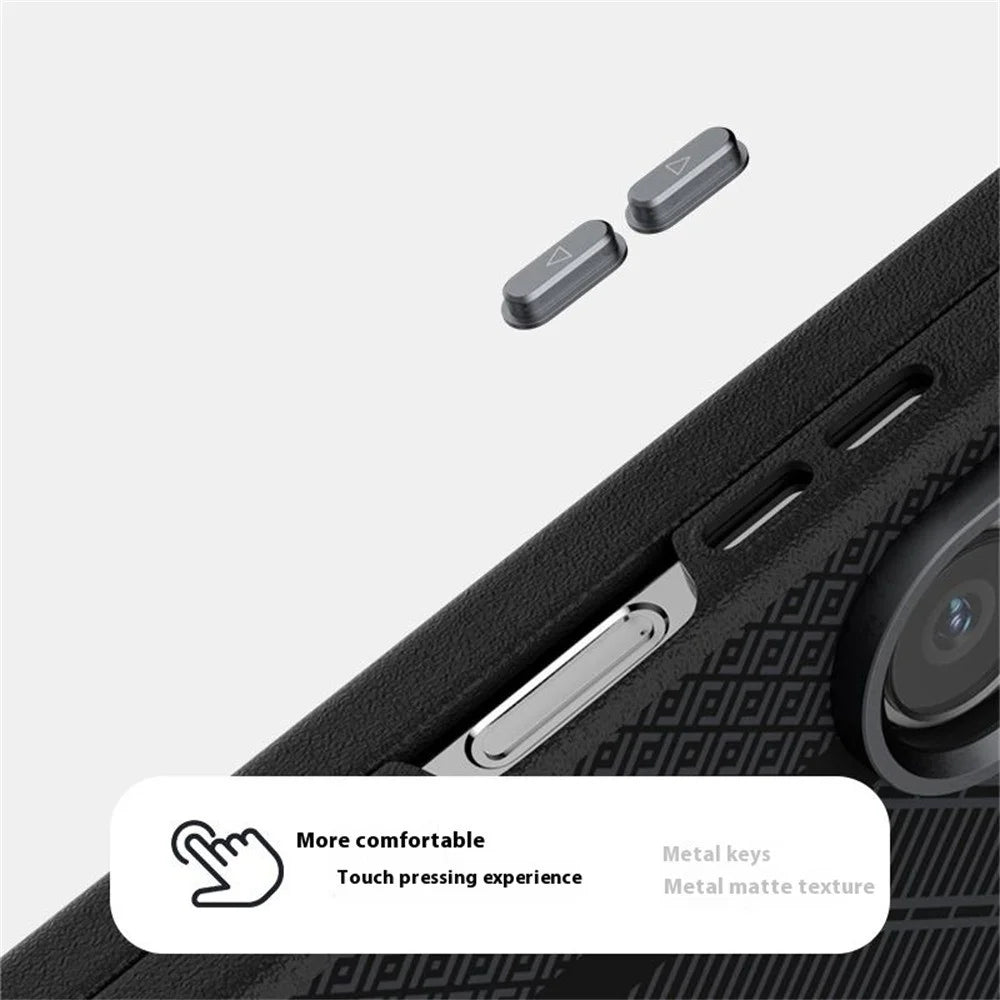 ABEEL For Samsung Galaxy Z Fold6 5G Magnetic Case PC + Aluminum Alloy + PU Leather Slim Phone Back Cover - Texture 1 - 6