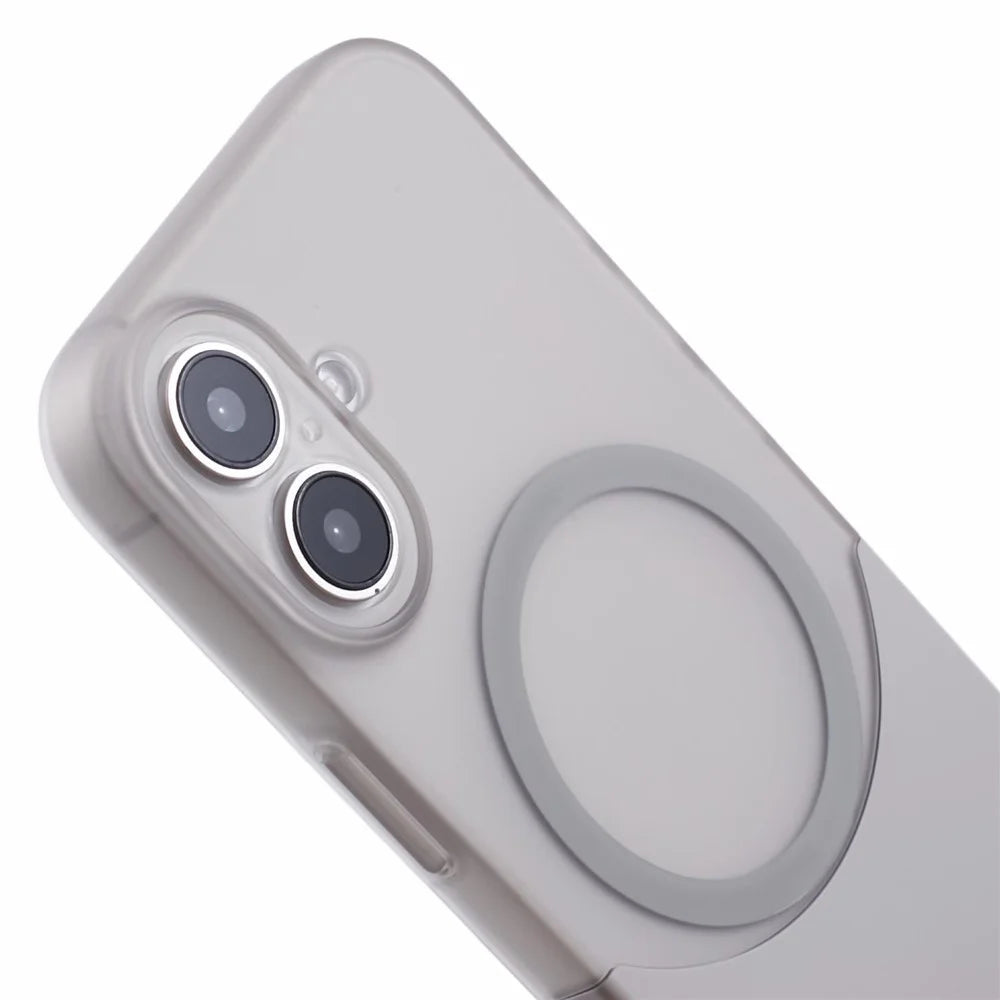 For iPhone 16 Case Compatible with MagSafe Splicing Color Drop-Proof PC Phone Cover - Grey - 5