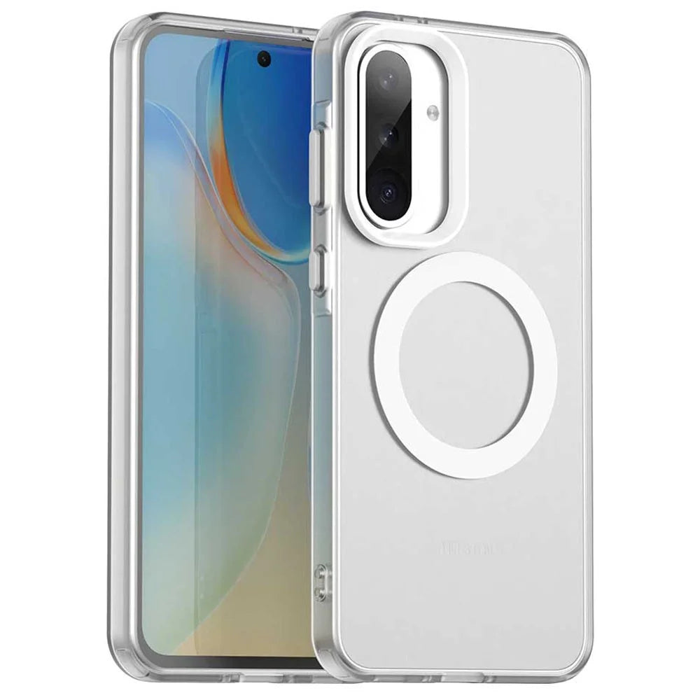 For Samsung Galaxy A36 5G / A56 5G Magnetic Case PC+TPU+PET Anti-Drop Phone Cover - White - 1