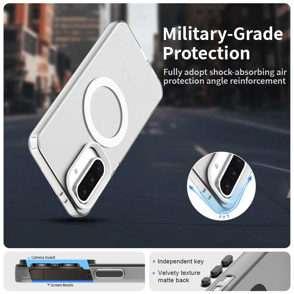For Samsung Galaxy A36 5G / A56 5G Magnetic Case PC+TPU+PET Anti-Drop Phone Cover - White - 2