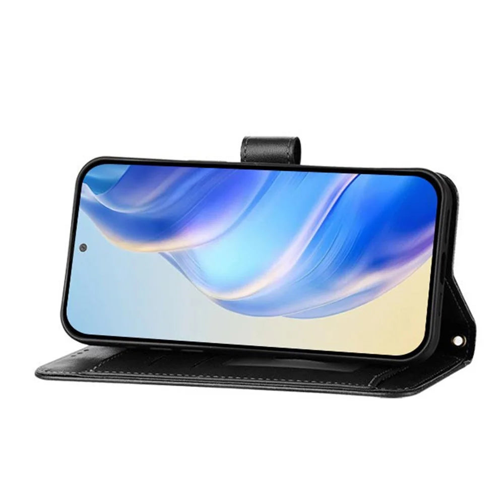 For Samsung Galaxy A37 5G / A56 5G / A36 5G Case Zipper Pocket Multiple Card Slots Leather Phone Cover - Black - 3