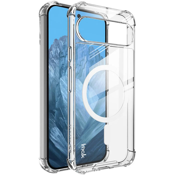 IMAK For Google Pixel 9 Pro XL Clear Magnetic Case Shockproof PC+TPU Phone Cover - 1