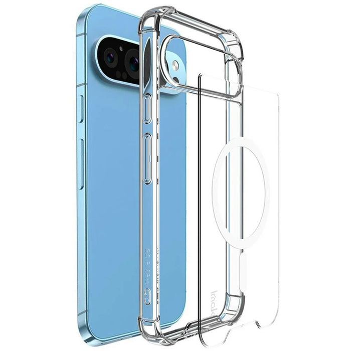 IMAK For Google Pixel 9 Pro XL Clear Magnetic Case Shockproof PC+TPU Phone Cover - 2