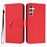 YX0090 For Samsung Galaxy A34 5G Case Triangle Imprint Leather Phone Cover with Lanyard - Red - 1