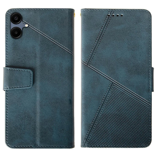 IDEWEI For Samsung Galaxy A06 4G Case Leather Wallet Phone Cover Stand Calf Texture - Blue - 1