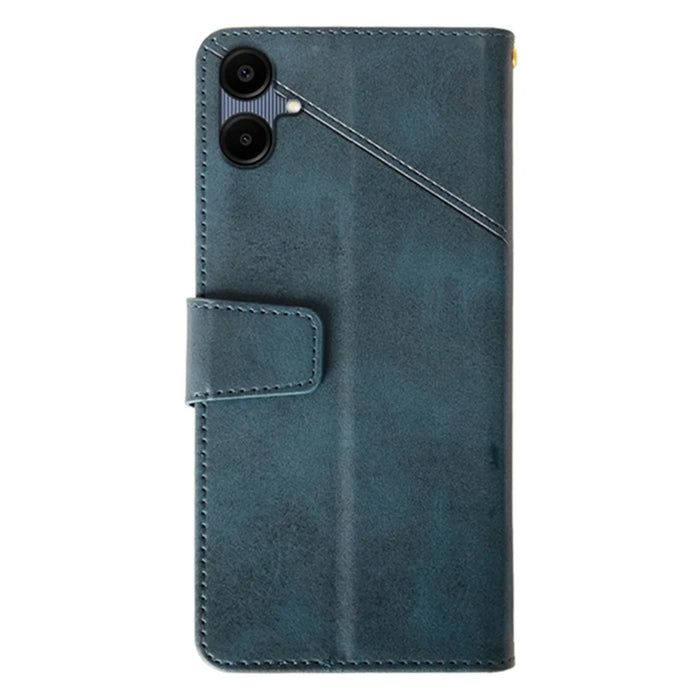 IDEWEI For Samsung Galaxy A06 4G Case Leather Wallet Phone Cover Stand Calf Texture - Blue - 5