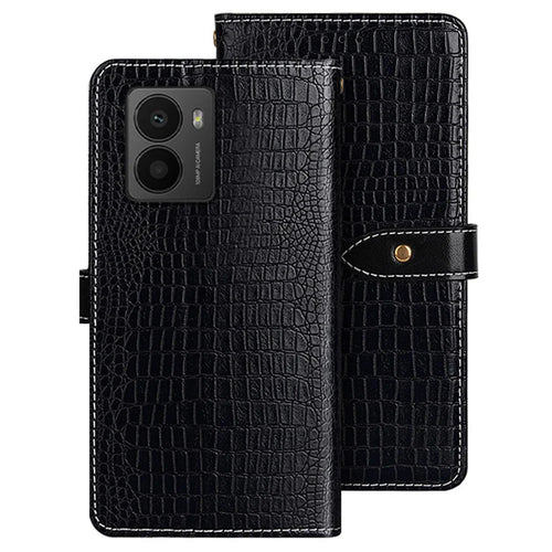 IDEWEI For HMD Fusion 5G Case Crocodile Texture PU Leather Flip Phone Cover - Black - 1