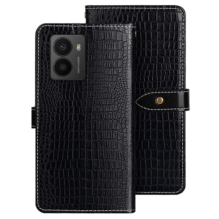 IDEWEI For HMD Fusion 5G Case Crocodile Texture PU Leather Flip Phone Cover - Black - 1