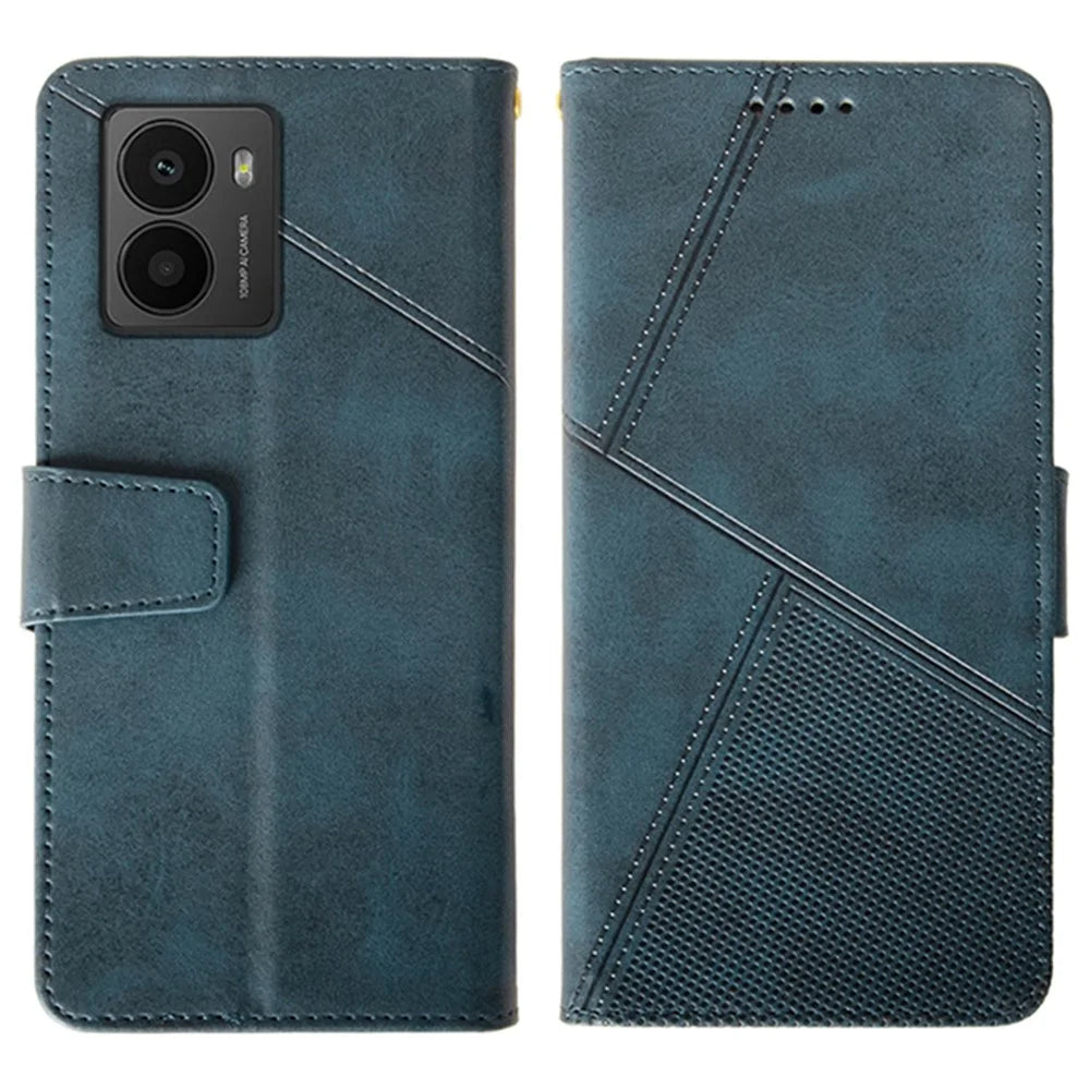 IDEWEI For HMD Fusion 5G Case Leather Wallet Phone Cover Stand Calf Texture - Blue - 1